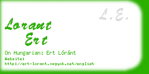 lorant ert business card
