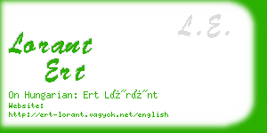 lorant ert business card